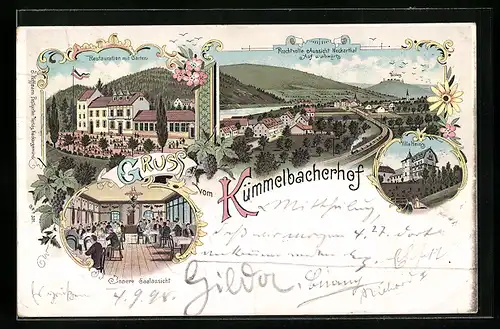 Lithographie Neckargemünd, Gasthaus Kümmelbacherhof