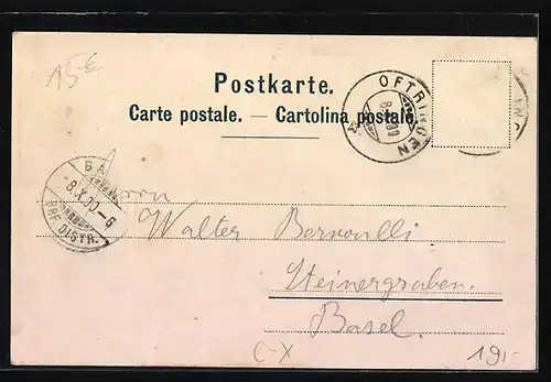 Lithographie Oftringen, Bad Lauterbach, Ortsansicht