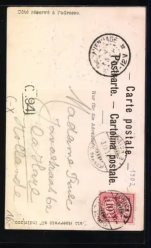 Präge-AK Zürich, Limmatpartie, Wappen, Helvetia