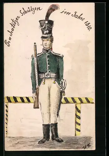 Künstler-AK Handgemalt: Trachatitzer Schützen im Jahre 1810
