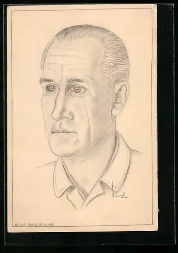 Künstler-AK Handgemalt: Portrait eines gestandenen Herrn