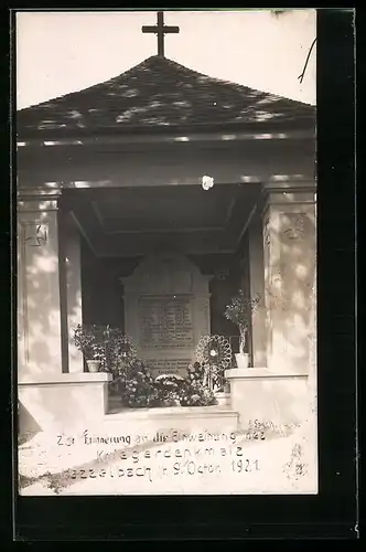 Foto-AK Hasselbach, Einweihung des Kriegerdenkmals 1921