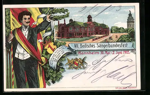 Lithographie Mannheim, VII. Badisches Sängerbundesfest 1903