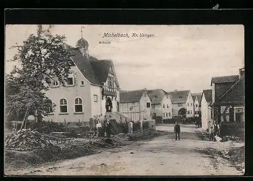 AK Michelbach / Taunus, Strassenpartie an der Schule