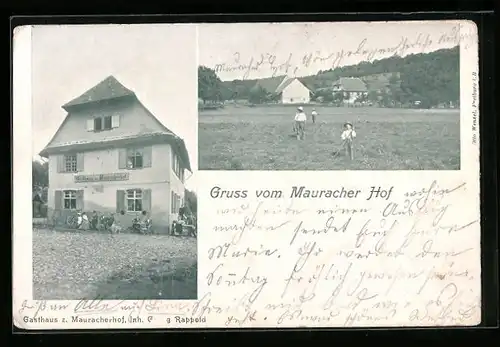 AK Maurach, Gasthaus Mauracherhof, Ortspartie