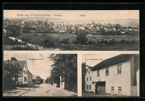 AK Kransberg /Krs. Usingen, Gasthaus Zum Nassauer Hof, Strassenpartie, Friedrichsthal