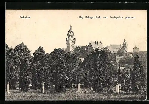 AK Potsdam, Kgl. Kriegsschule vom Lustgarten gesehen