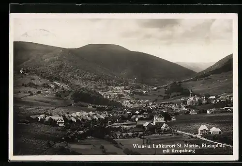 AK St. Martin /Rheinpfalz, Ortsansicht mit Kropsburg