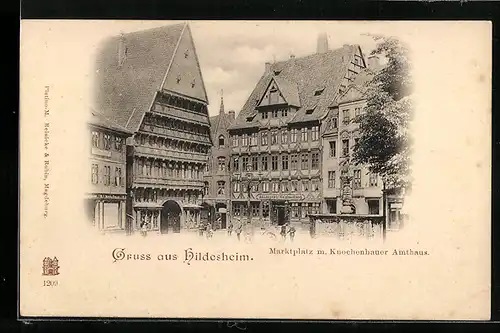 AK Hildesheim, Marktplatz m. Knochenhauer Amthaus