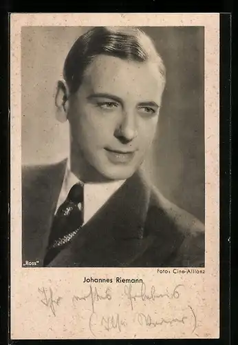 AK Schauspieler Johannes Riemann im Porträt