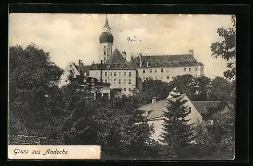 AK Andechs, Kloster mit Umgebung