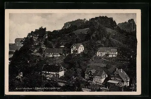 AK Rathen /Elbsandsteingebirge, Ortsansicht aus der Vogelschau