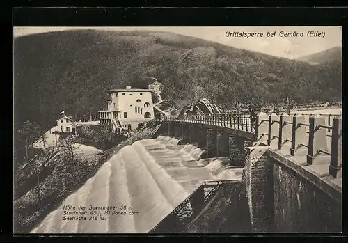 AK Gemünd / Eifel, Blick auf die Urfttalsperre