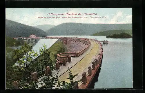 AK Gemünd /Eifel, Urfttalsperre, Überlauf der Kaskaden