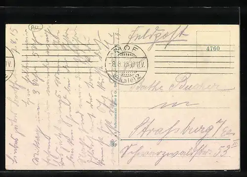 AK Hof i. B., Partie an der Saale mit Michaeliskirche