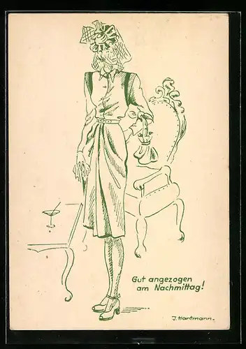 Künstler-AK Düsseldorf, Reklame des Modekarten Merkur-Verlag, junge Dame im Kleid mit Hut