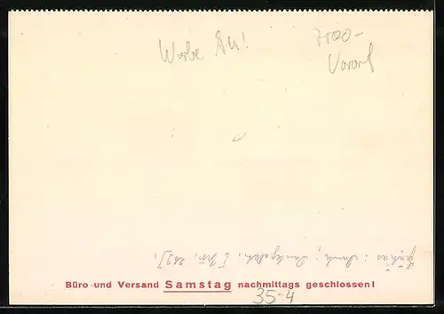 AK Karlsruhe, Reklame Sinner-Mehl