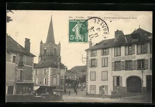 AK Donzenac, Gendarmerie et Avenue de Paris