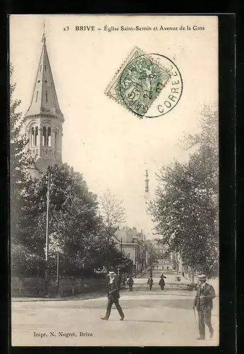 AK Brive, Eglise Saint-Sermin et Avenue de la Gare
