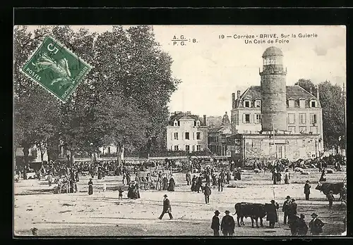 AK Brive, Sur la Guierle, Un Coin de Foire