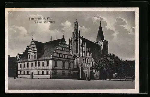AK Sommerfeld /Ffo., Rathaus und Kirche