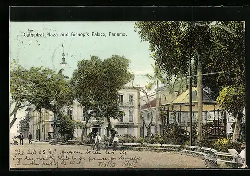 AK Panama, Cathedral Plaza and Bishop`s Palace