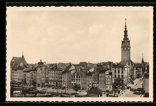 AK Elbing /Westpr., Die Altstadt aus der Vogelschau