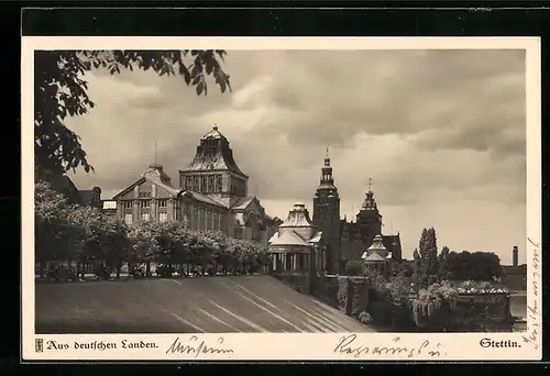 AK Stettin, Sommerzeit an der Hakenterrasse