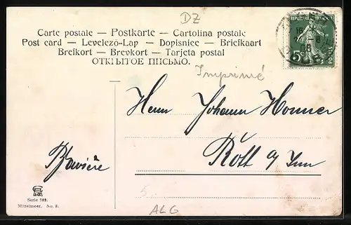 Künstler-AK Friedrich Perlberg: Algier, Segelschiffe und Dampfer vor der Stadt