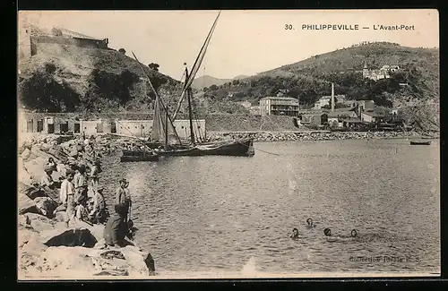 AK Philippeville, L`Avant-Port, am Hafen