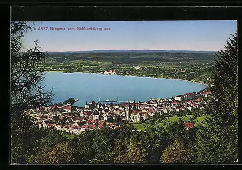 AK Bregenz, Ortsansicht vom Gebhardsberg aus