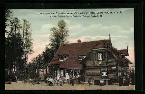 AK Forbach, Partie am Gasthaus Bermersbacherhütte auf der Roten Lache