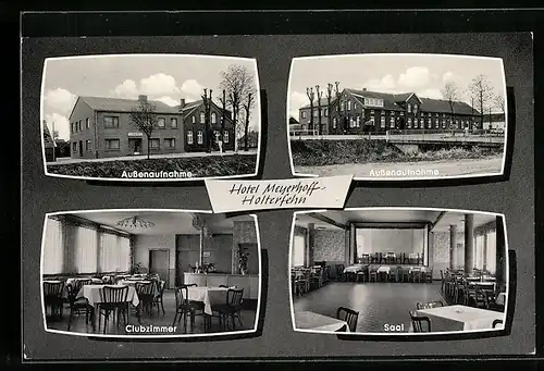 AK Holterfehn /Ostfr., Hotel Meyerhoff, Innenansichten Clubzimmer und Saal