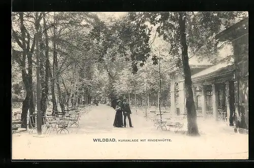 AK Wildbad, Kuranlage mit Cafe Rindenhütte