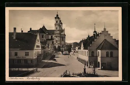 AK Ottobeuren, Marktplatz mit Kirche