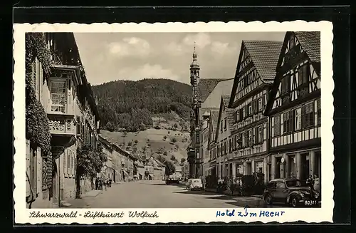 AK Wolfach /Schwarzwald, Strassenpartie mit Fachwerkhäusern