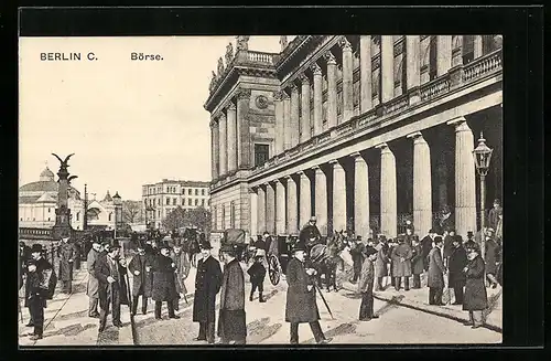 AK Berlin, Strassenpartie mit Börse, Burgstrasse