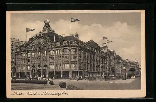 AK Berlin, Alexanderplatz, Hertie Kaufhaus