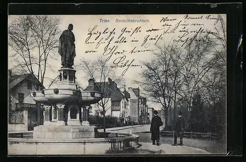 AK Trier, Partie am Balduinsbrunnen