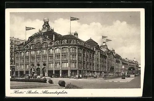 AK Berlin, Alexanderplatz, Hertie Kaufhaus