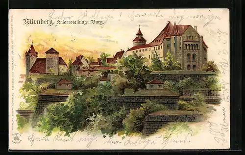 Sonnenschein-Lithographie Nürnberg, Kaiserstallungen und Burg