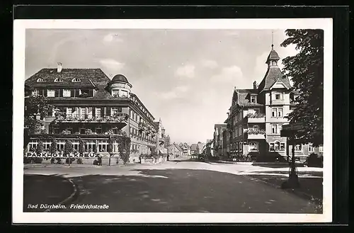 AK Bad Dürrheim, Friedrichstrasse mit Parkhotel Kreuz