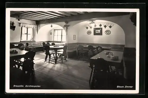 AK Berchtesgaden, Gasthaus Braustübl, Blaues Zimmer