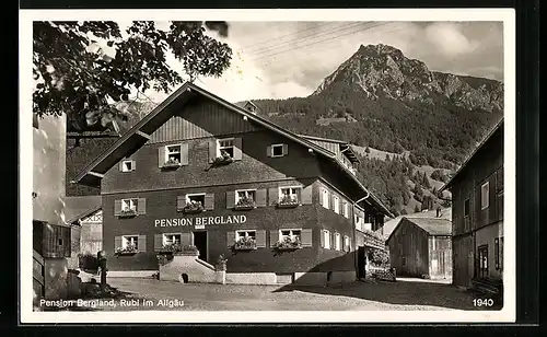 AK Rubi /Oberstdorf i. Allgäu, Pension Bergland, Bes. Fam. Anton Ess