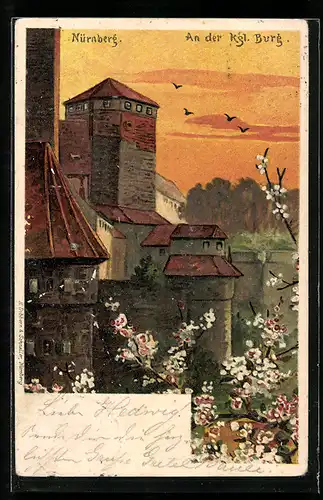 Künstler-AK Nürnberg, An der Kgl. Burg