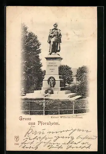 AK Pforzheim, Am Kaiser Wilhelm-Denkmal