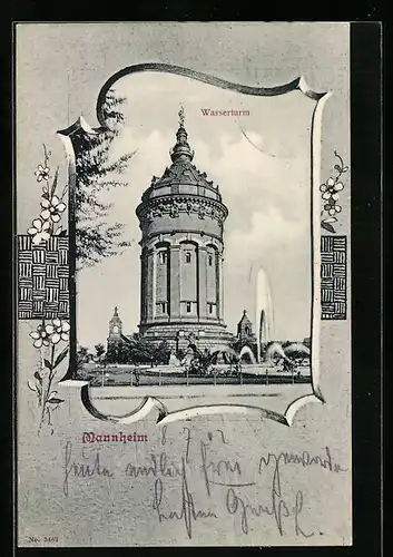 AK Mannheim, Motiv vom Wasserturm