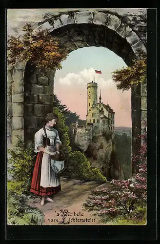 AK Schloss Lichtenstein, `s Bärbele vom Lichtenstein