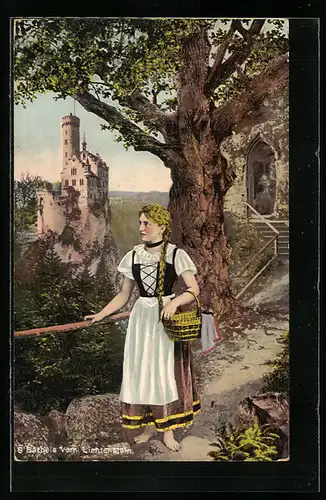 AK Honau, Blick auf Bärbele und Lichtenstein