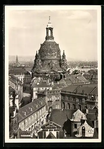 Foto-AK Deutscher Kunstverlag, Nr. 45: Dresden, Blick vom Schlossturm auf Frauenkirche